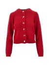 Tory Burch Cashmere Button Cardigan In Red