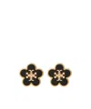 Tory Burch Flower Earrings In Torygold Black