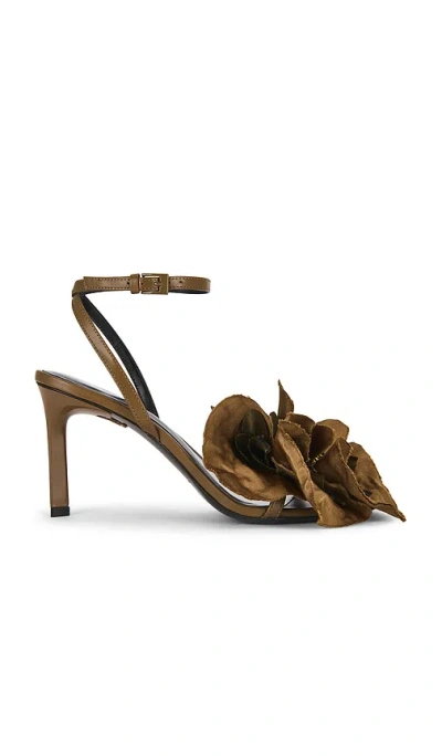Tory Burch Flower Heel In Brown