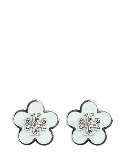 Tory Burch Flower Logo Earrings In Multi