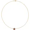 Tory Burch Flower Pendant Necklace In Tory Gold/burgundy