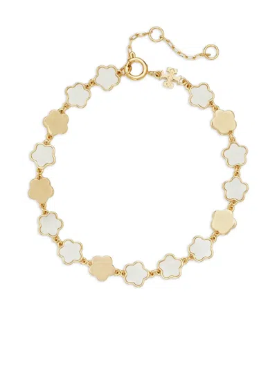 TORY BURCH FLOWER-SHAPED GOLD BRACELET
