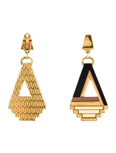Pre-owned Tory Burch 'floyd' Clip-on Earrings In Black