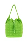 Tory Burch Textured Fabric Shoulder Bags With Adjustable Strap In Green