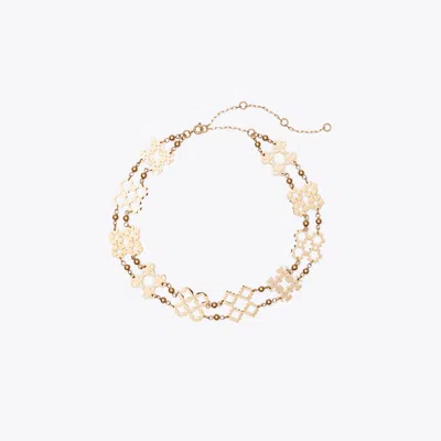 Tory Burch Forget Me Not Choker Necklace In Gold