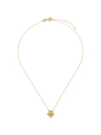 Tory Burch Forget Me Not Clover Pendant Necklace In Gold