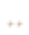 Tory Burch Forget Me Not Clover Stud Earrings In Metallic