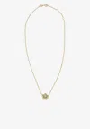 Tory Burch Forget Me Not Crystal Paved Pendant Necklace In Gold