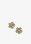 Tory Burch Forget Me Not Crystal Paved Stud Earrings In Gold
