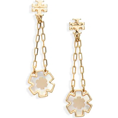Tory Burch Forget Me Not Drop Earrings In Gold