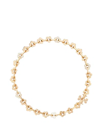 Tory Burch Forget Me Not Interlocking Necklace In Metallic