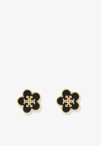 Tory Burch Forget Me Not Kira Stud Earrings In Black