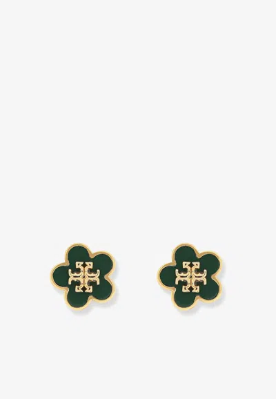 Tory Burch Forget Me Not Kira Stud Earrings In Green