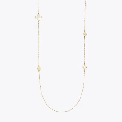 Tory Burch Forget Me Not Long Necklace In Gold