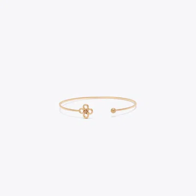 Tory Burch Forget Me Not Open Cuff Bracelet In Gold