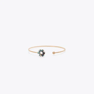 Tory Burch Forget Me Not Open Cuff Bracelet In Gold