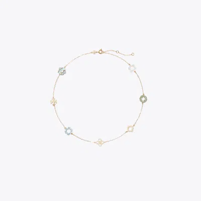 Tory Burch Forget Me Not Pavé Necklace In Gold