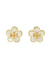 Tory Burch Forget Me Not Pearl-embellished 18kt Gold-plated Stud Earrings In Gold
