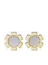 Tory Burch Mother-of-pearl Flower Stud Earrings In Gold