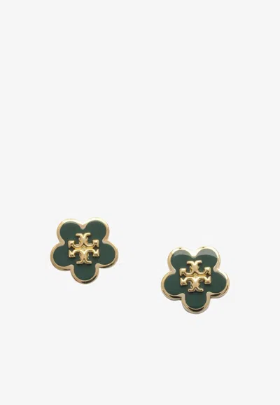 Tory Burch Forget Me Not Stud Earrings In Burgundy