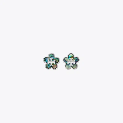 Tory Burch Forget Me Not Enamel Stud Earrings In Green