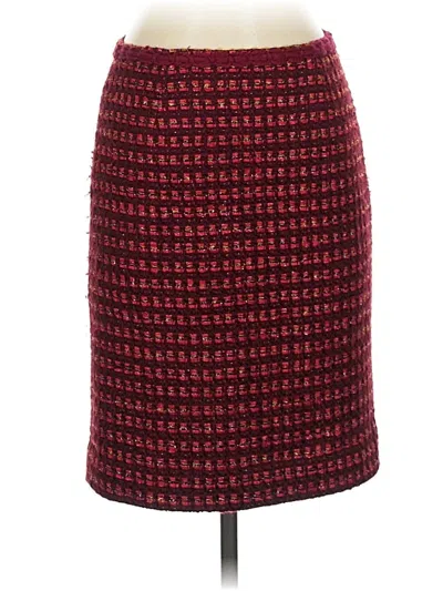 Pre-owned Tory Burch Formal Skirt In Burgundy