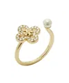 Tory Burch Kira Clover Pavé Ring In Yellow