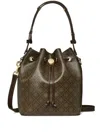 Tory Burch T Monogram Coated Canvas Bucket Bag In Brown