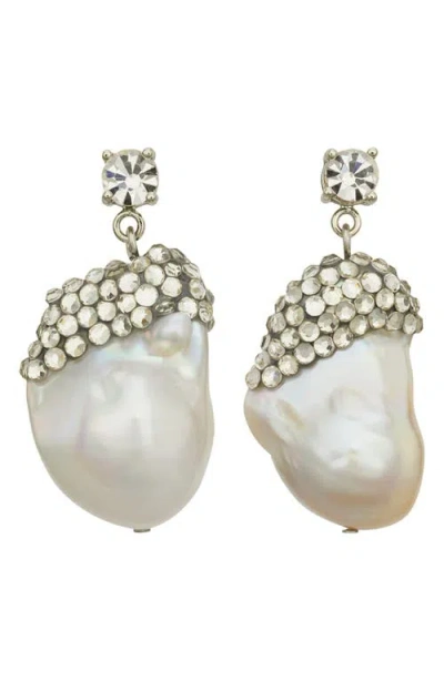 TORY BURCH TORY BURCH MOONDANCE CRYSTAL & PEARL DROP EARRING