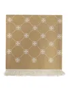 Tory Burch Fringe-detail Logo Scarf In 中性色