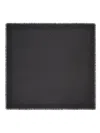 Tory Burch Fringed Logo Pattern Scarf In Black