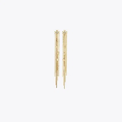 Tory Burch Front-back Chain Earrings In Brown