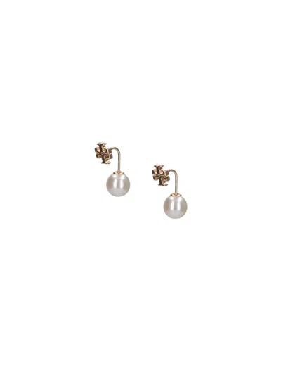 TORY BURCH 'FRONT-BACK' FAUX PEARL EARRINGS