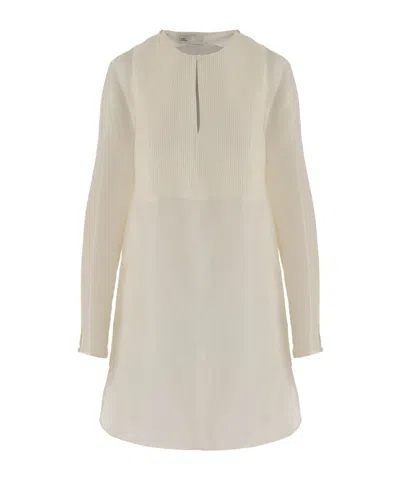 Tory Burch Front Closure Panelled Dress In Gray