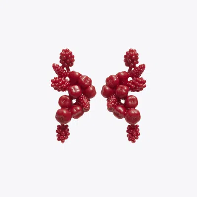 Tory Burch Fruit Earrings In Burgundy