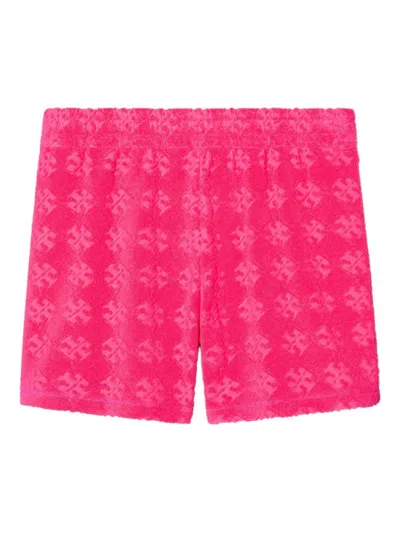 Tory Burch Fuchsia Logo Cotton Shorts
