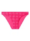 Tory Burch Textured Fabric Bikini Bottom With Adjustable Straps In Pink