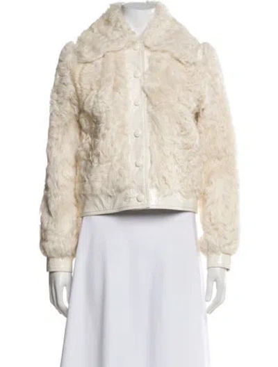 Pre-owned Tory Burch Fur Animal Print Fur Jacket W/ Tags In Neutral