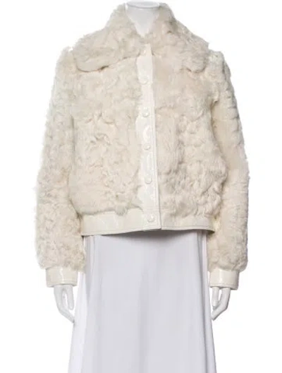 Pre-owned Tory Burch Fur Fur Jacket In Neutral