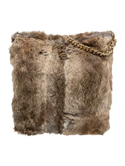 Pre-owned Tory Burch Fur Shoulder Bag In Neutrals