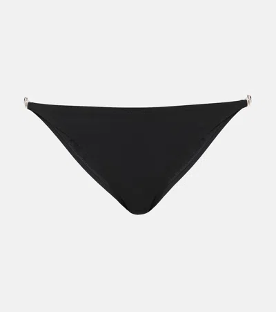 Tory Burch Gemini Bikini Bottoms In Black / Gold