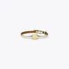 Tory Burch Gemini Leather Bracelet In Gray