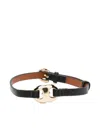Tory Burch Gemini Leather Bracelet In Black