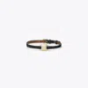 Tory Burch Gemini Leather Bracelet In Black