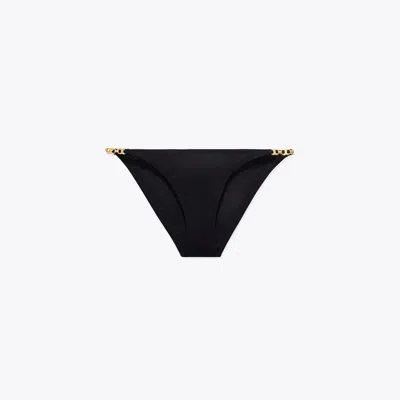 Tory Burch Gemini Link Bikini Bottom In Black/gold