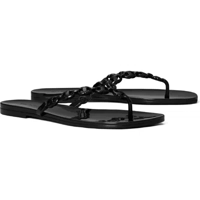 Tory Burch Gemini Link Jelly Flip Flop In Black