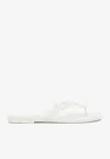 Tory Burch Flat Sandals Braided Strap Open Toe In White