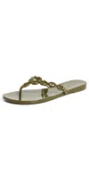 Tory Burch Gemini Link Jelly Flip Flop In Green