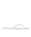 Tory Burch Flat Sandals Braided Strap Open Toe In White