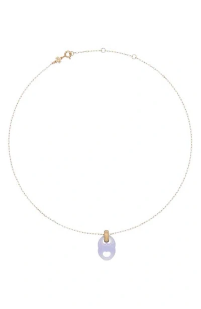 Tory Burch Gemini Link Pendant Necklace In Orange